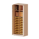 ErgoTray Schrank, 2reihig, 5 OH, zweitürig, mit 20 flachen Boxen, B/H/T 70,3x190x50cm 